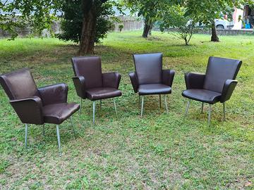 4 poltrone vintage ecopelle