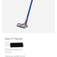 Aspirapolvere batteria dyson v11 garanzia residua
