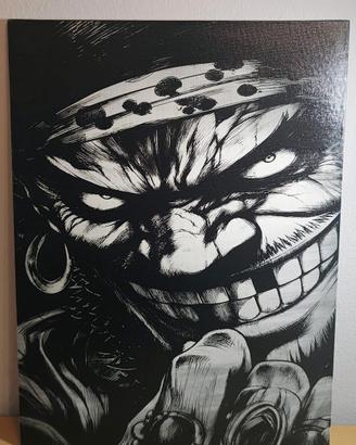 Teach Barbanera di OnePiece su tela inciso a laser