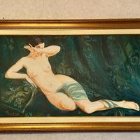 Quadro nudo donna dipinto du tela
