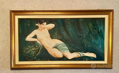 Quadro nudo donna dipinto du tela