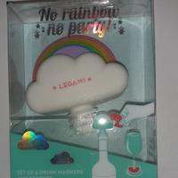 Set di 6 segnabicchieri e 1 tappo