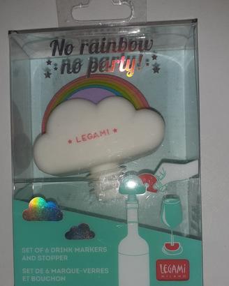 Set di 6 segnabicchieri e 1 tappo