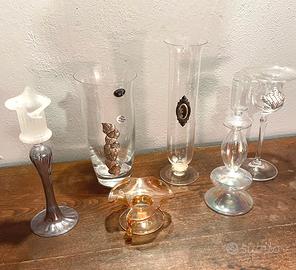 Vasi e candelabri in Vetro Murano e Boemia