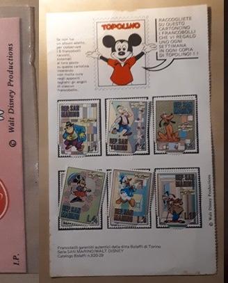 6 francobolli serie san marino/walt disney emissio