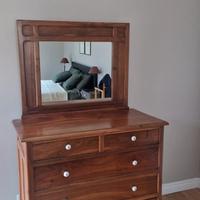 Mobile cassettiera+specchio noce vintage anni 70