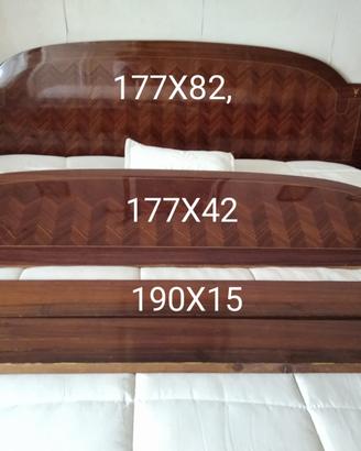 Testata letto in piuma di noce anni 60