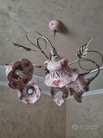 Lampadario artigianale in ceramica di Castelli.