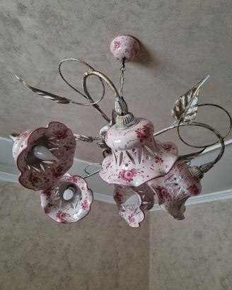 Lampadario artigianale in ceramica di Castelli.