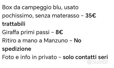box da campeggio blu+ giraffa primi passi 
