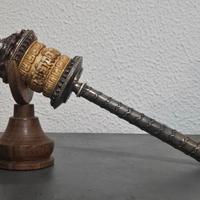 Mulino tibetano Preghiere in metallo argentato