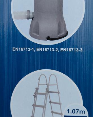 scaletta e filtro a carta per piscina fuor