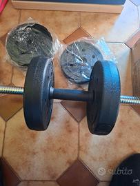 set manubri regolabili con bilanciere 