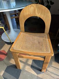 Sedie Arcadia in legno curvato e paglia