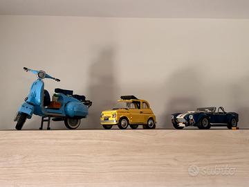 Lotto 3 Lego icons- vespa 125, fiat 500, cobra 267