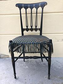 Sedia chiavarina d'epoca splendidamente conservata