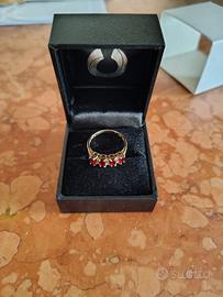 anello in argento con Granato Mozambico 