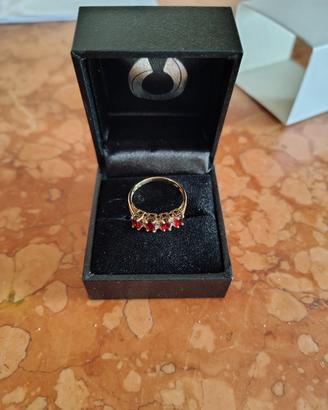 anello in argento con Granato Mozambico 