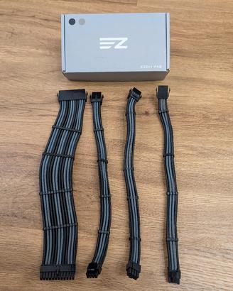 Kit Prolunghe Cavi Sleeved EZDIY-FAB Nero/Grigio