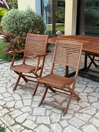 Sedie da giardino in legno pieghevoli