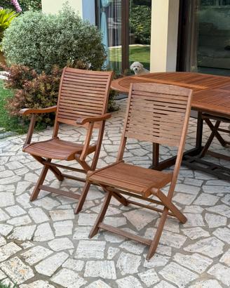 Sedie da giardino in legno pieghevoli