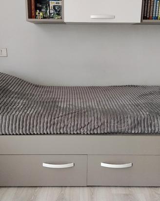 letto singolo con cassettoni nuovo