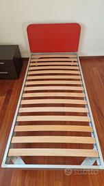 Letto Singolo 90x200 in ALLUMINIO e Doghe 