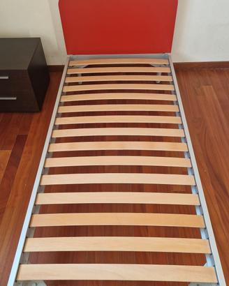 Letto Singolo 90x200 in ALLUMINIO e Doghe 