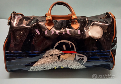 Borsone da viaggio anni 70 VOGUE vernice nera pvc