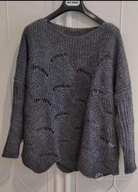 maglione traforato grigio