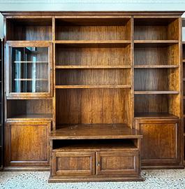 Libreria porta tv in legno masello