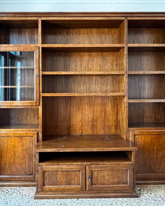 Libreria porta tv in legno masello