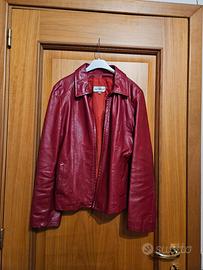 giacca pelle rossa