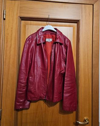 giacca pelle rossa
