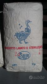Vero piumino d'oca sfuso in sacchi