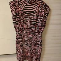 Vestitino tigrato rosa scollato dietro tg.42