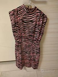 Vestitino tigrato rosa scollato dietro tg.42