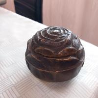 Rara Scatola in Bronzo Massiccio "Rosa" - Art Déco