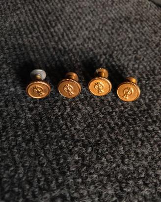 Bottoni militari vintage in ottone dorato