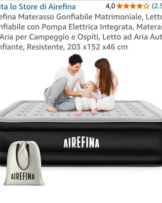 Materasso Gonfiabile Matrimoniale pompa automatica