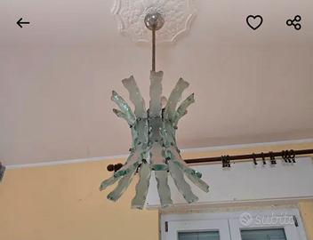 Lampadario Vintage anni '70 – Vetro d'arte lavorat