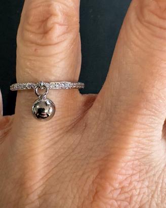 Anello campanella argento e zirconi