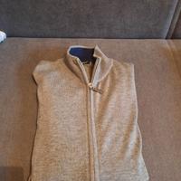 Cardigan uomo lana rasata con zip di colore grigio