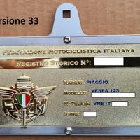 Porta targa FMI Alluminio senza colla o fori vespa