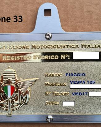Porta targa FMI Alluminio senza colla o fori vespa