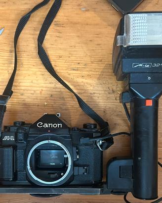 Canon A1 + obbiettivi + flash