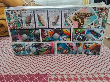 Portagioie ARTIGIANALE in decoupage francobolli 