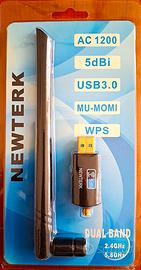 Adattatore USB WiFi AC1200 Dual Band NEWTERK – USB