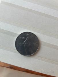 Moneta Lire 50 del 1958