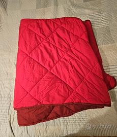 Piumone rosso e bordeaux double face singolo